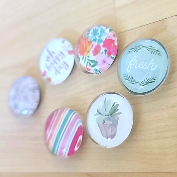 Six Pack Colorful Glass Magnets fridge magnet - Picture 3 of 3